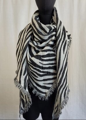 Lilana ZEBRA scarf/sjaal ZWART