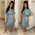 Assie Silk dress - petrol_